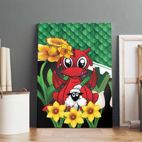 Saint David's Day Canvas Wall Art Green Welsh Dragon Daffodil Sheep Leak - Wonder Print Shop