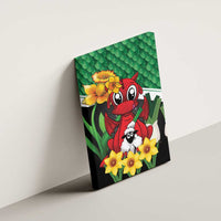 Saint David's Day Canvas Wall Art Green Welsh Dragon Daffodil Sheep Leak - Wonder Print Shop