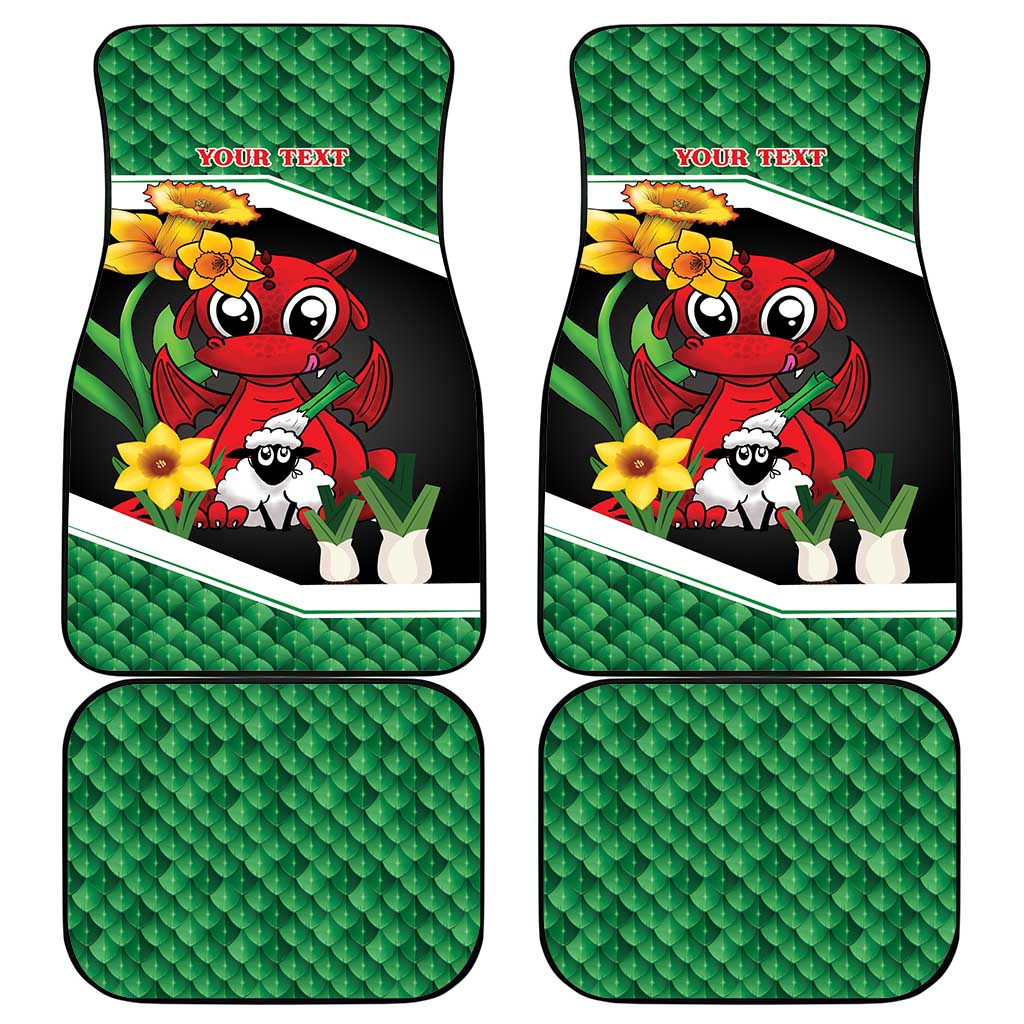 Saint David's Day Personalized Car Mats Green Welsh Dragon Daffodil Sheep Leak - Wonder Print Shop
