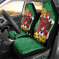 Saint David's Day Car Seat Cover Green Welsh Dragon Daffodil Sheep Leak - Wonder Print Shop