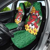 Saint David's Day Car Seat Cover Green Welsh Dragon Daffodil Sheep Leak - Wonder Print Shop