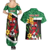 Saint David's Day Personalized Couples Matching Summer Maxi Dress and Hawaiian Shirt Green Welsh Dragon Daffodil Sheep Leak - Wonder Print Shop