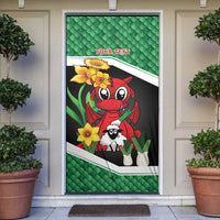 Saint David's Day Personalized Door Cover Green Welsh Dragon Daffodil Sheep Leak - Wonder Print Shop