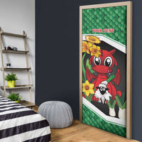 Saint David's Day Personalized Door Cover Green Welsh Dragon Daffodil Sheep Leak - Wonder Print Shop