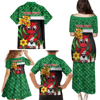 Saint David's Day Personalized Family Matching Puletasi and Hawaiian Shirt Green Welsh Dragon Daffodil Sheep Leak - Wonder Print Shop