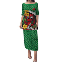 Saint David's Day Personalized Family Matching Puletasi and Hawaiian Shirt Green Welsh Dragon Daffodil Sheep Leak - Wonder Print Shop