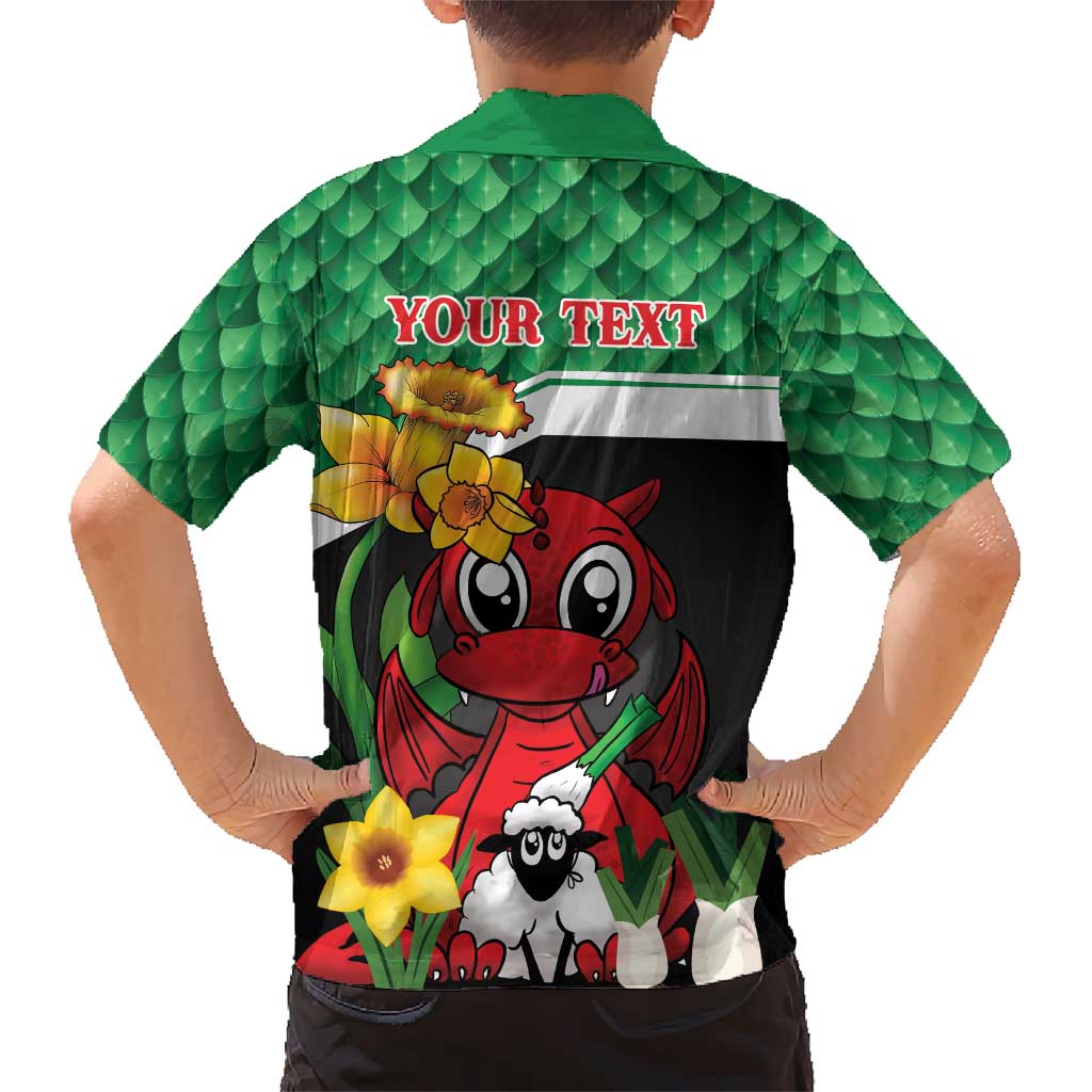 Saint David's Day Personalized Family Matching Short Sleeve Bodycon Dress and Hawaiian Shirt Green Welsh Dragon Daffodil Sheep Leak - Wonder Print Shop