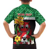 Saint David's Day Personalized Family Matching Summer Maxi Dress and Hawaiian Shirt Green Welsh Dragon Daffodil Sheep Leak - Wonder Print Shop