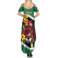 Saint David's Day Personalized Family Matching Summer Maxi Dress and Hawaiian Shirt Green Welsh Dragon Daffodil Sheep Leak - Wonder Print Shop