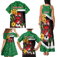 Saint David's Day Personalized Family Matching Tank Maxi Dress and Hawaiian Shirt Green Welsh Dragon Daffodil Sheep Leak - Wonder Print Shop