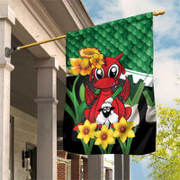 Saint David's Day Garden Flag Green Welsh Dragon Daffodil Sheep Leak - Wonder Print Shop