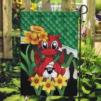 Saint David's Day Garden Flag Green Welsh Dragon Daffodil Sheep Leak - Wonder Print Shop