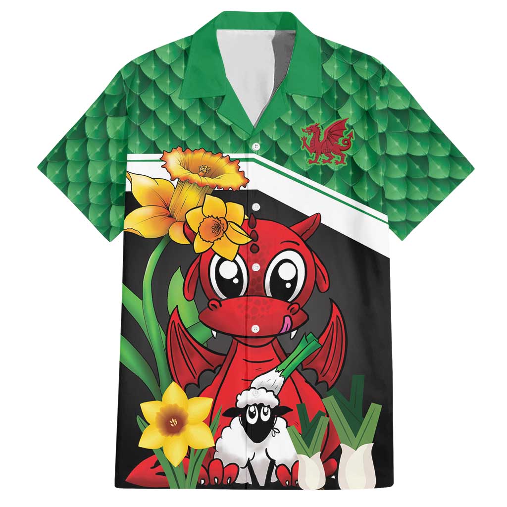 Saint David's Day Personalized Hawaiian Shirt Green Welsh Dragon Daffodil Sheep Leak - Wonder Print Shop