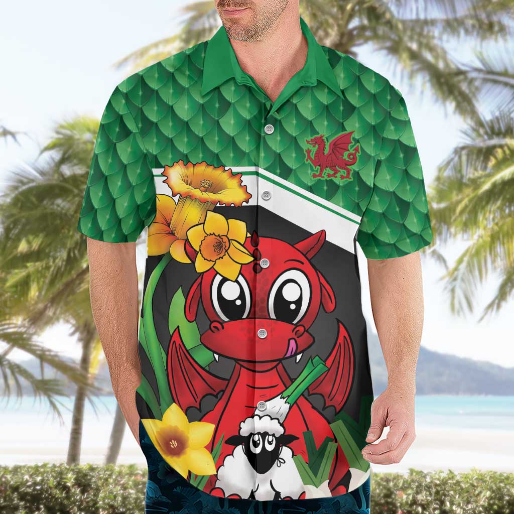 Saint David's Day Personalized Hawaiian Shirt Green Welsh Dragon Daffodil Sheep Leak - Wonder Print Shop
