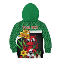 Saint David's Day Personalized Kid Hoodie Green Welsh Dragon Daffodil Sheep Leak - Wonder Print Shop