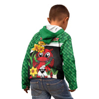 Saint David's Day Personalized Kid Hoodie Green Welsh Dragon Daffodil Sheep Leak - Wonder Print Shop