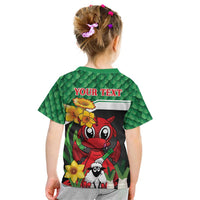 Saint David's Day Personalized Kid T Shirt Green Welsh Dragon Daffodil Sheep Leak - Wonder Print Shop