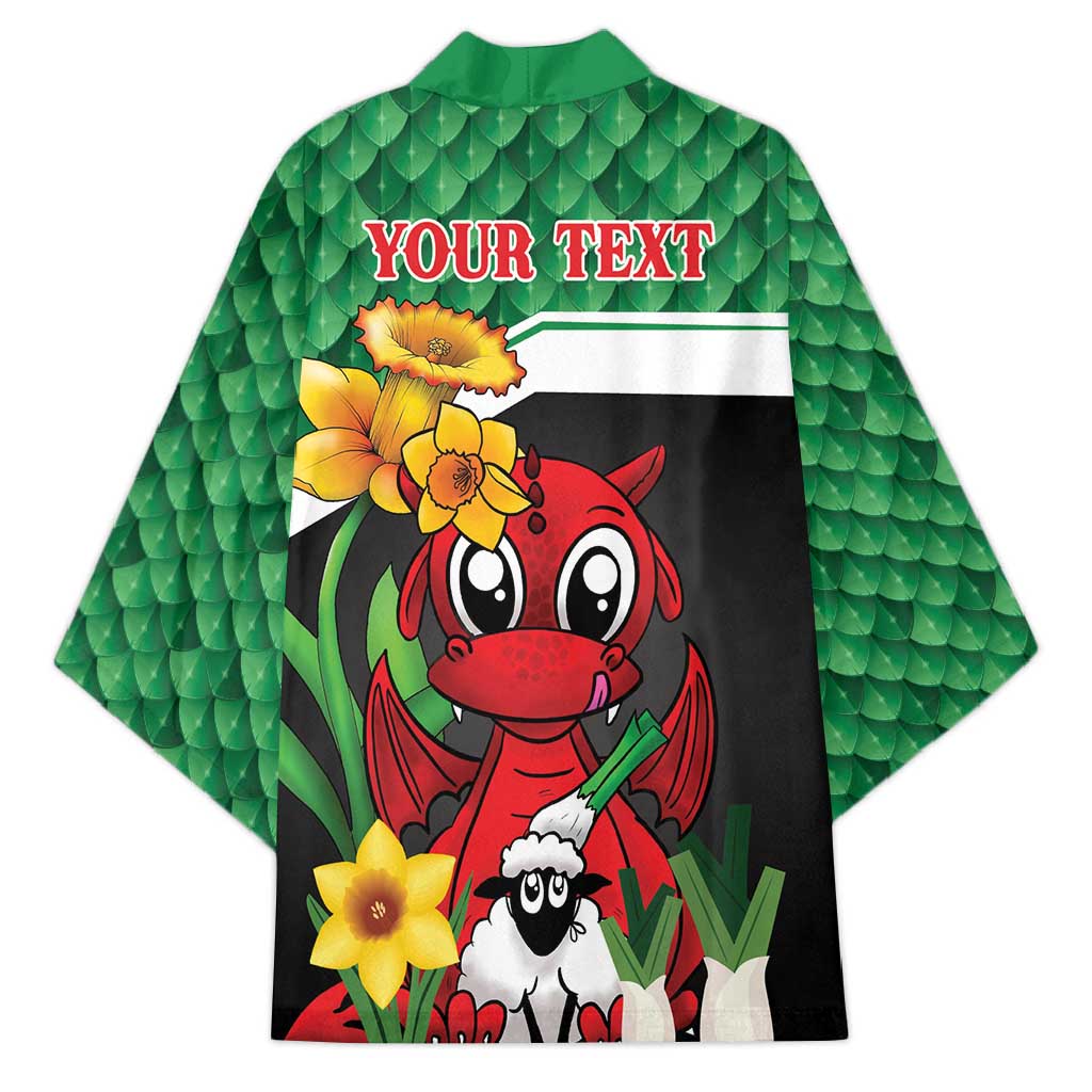 Saint David's Day Personalized Kimono Green Welsh Dragon Daffodil Sheep Leak - Wonder Print Shop