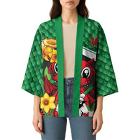 Saint David's Day Personalized Kimono Green Welsh Dragon Daffodil Sheep Leak - Wonder Print Shop