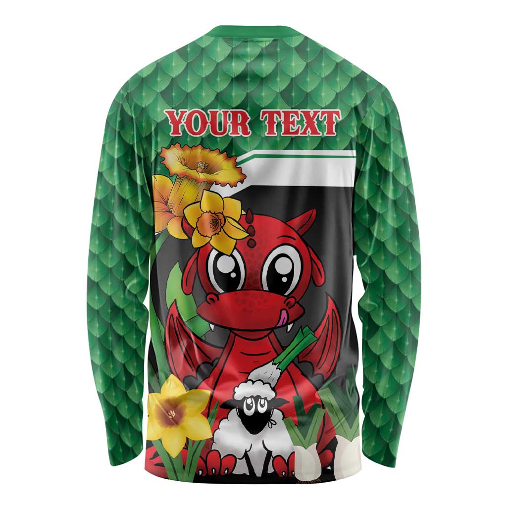 Saint David's Day Personalized Long Sleeve Shirt Green Welsh Dragon Daffodil Sheep Leak - Wonder Print Shop