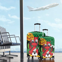 Saint David's Day Luggage Cover Green Welsh Dragon Daffodil Sheep Leak - Wonder Print Shop