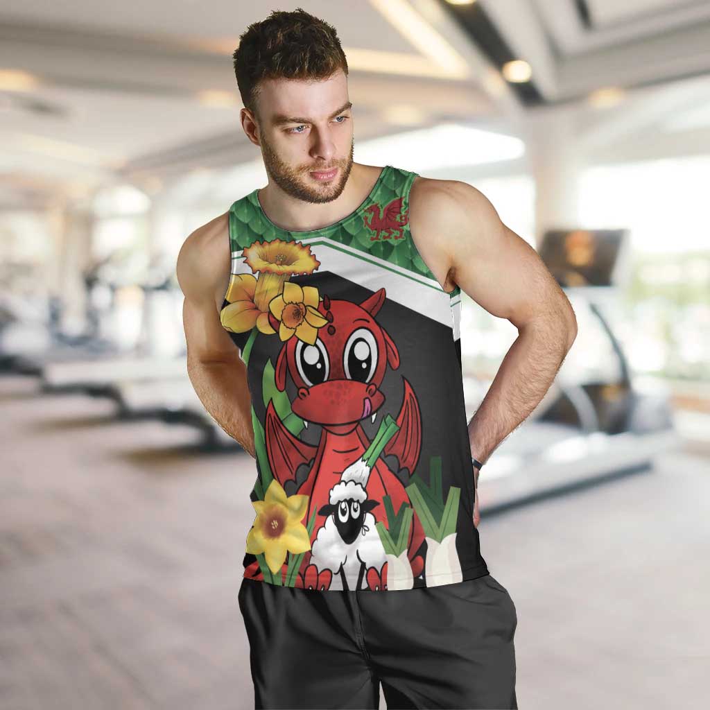 Saint David's Day Personalized Men Tank Top Green Welsh Dragon Daffodil Sheep Leak - Wonder Print Shop