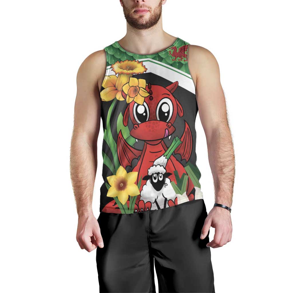 Saint David's Day Personalized Men Tank Top Green Welsh Dragon Daffodil Sheep Leak - Wonder Print Shop