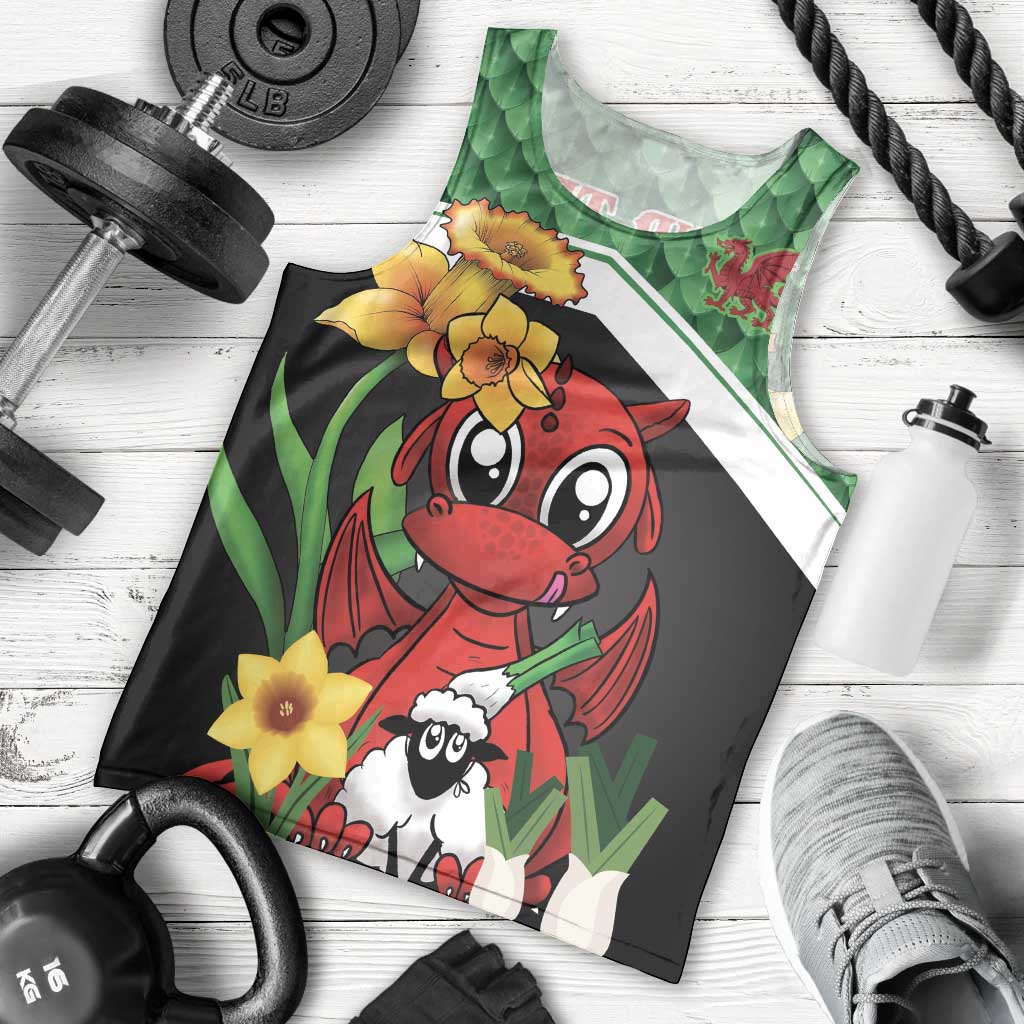Saint David's Day Personalized Men Tank Top Green Welsh Dragon Daffodil Sheep Leak - Wonder Print Shop