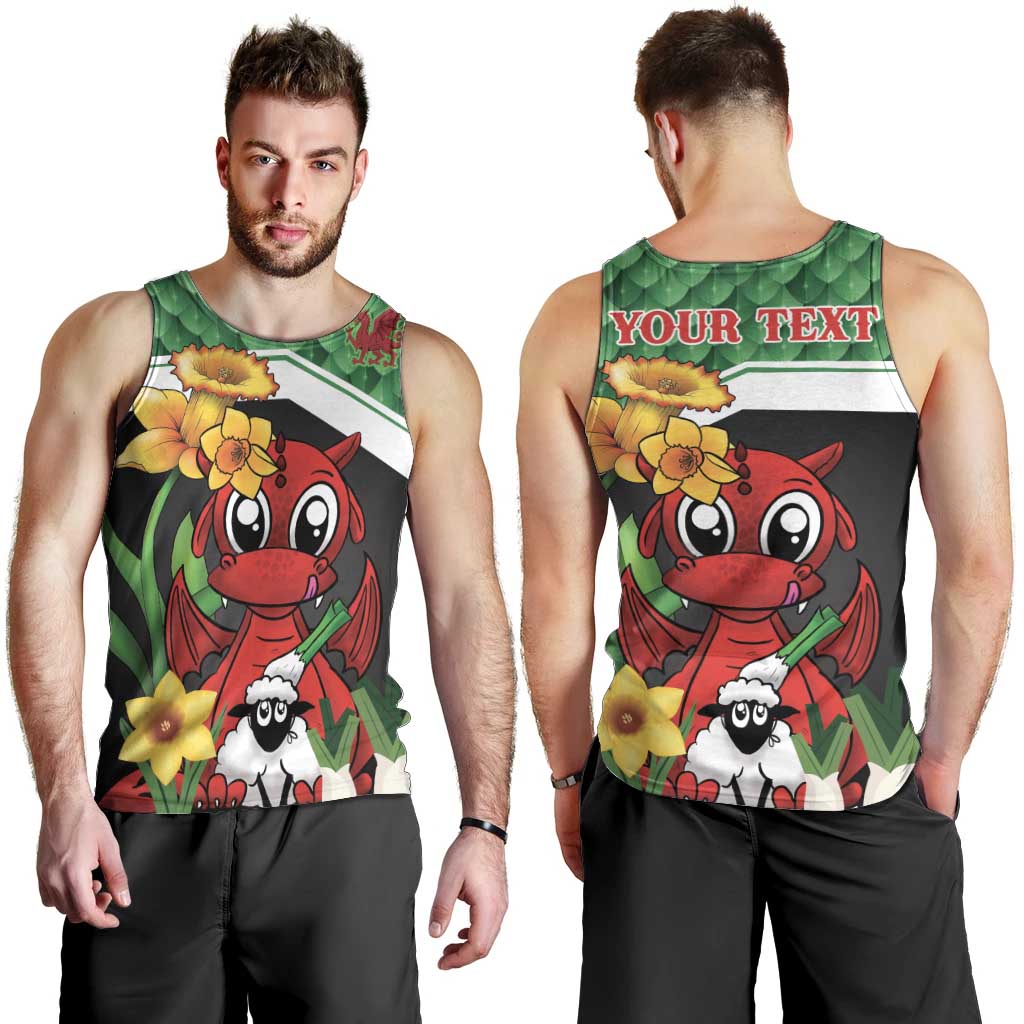 Saint David's Day Personalized Men Tank Top Green Welsh Dragon Daffodil Sheep Leak - Wonder Print Shop