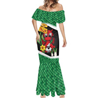 Saint David's Day Personalized Mermaid Dress Green Welsh Dragon Daffodil Sheep Leak - Wonder Print Shop