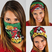 Saint David's Day Neck Gaiter Green Welsh Dragon Daffodil Sheep Leak - Wonder Print Shop