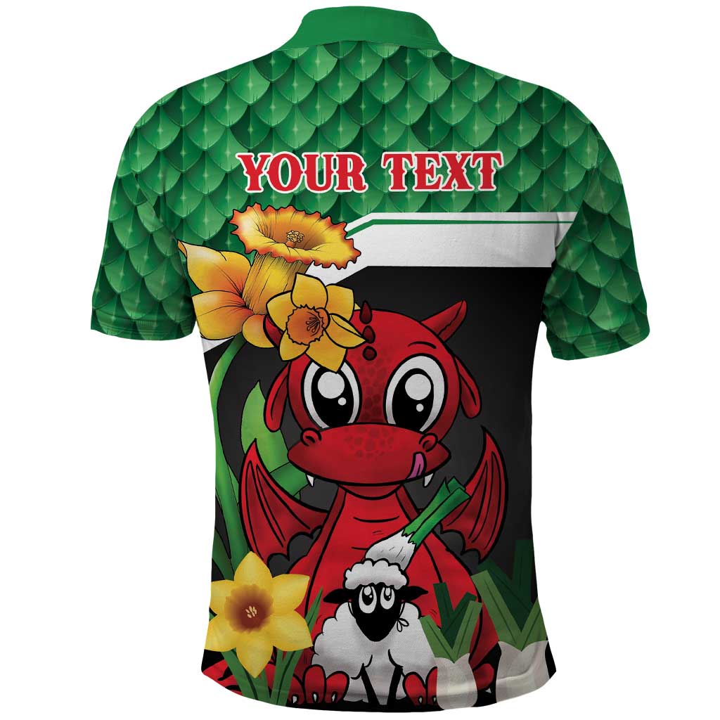 Saint David's Day Personalized Polo Shirt Green Welsh Dragon Daffodil Sheep Leak - Wonder Print Shop