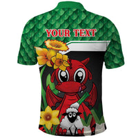 Saint David's Day Personalized Polo Shirt Green Welsh Dragon Daffodil Sheep Leak - Wonder Print Shop