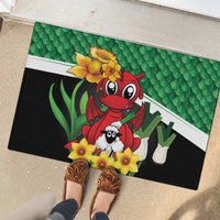 Saint David's Day Rubber Doormat Green Welsh Dragon Daffodil Sheep Leak - Wonder Print Shop