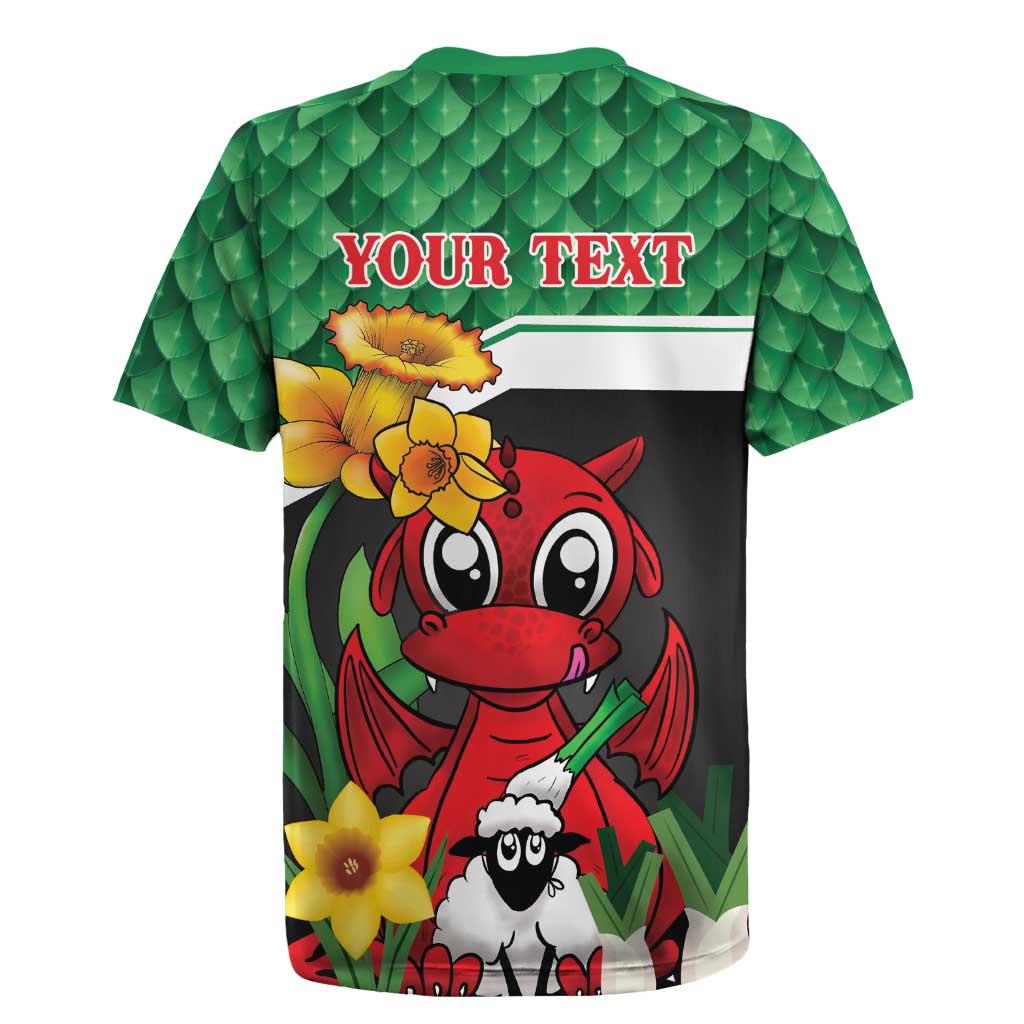 Saint David's Day Personalized Rugby Jersey Green Welsh Dragon Daffodil Sheep Leak - Wonder Print Shop