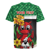 Saint David's Day Personalized Rugby Jersey Green Welsh Dragon Daffodil Sheep Leak - Wonder Print Shop