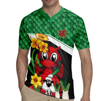 Saint David's Day Personalized Rugby Jersey Green Welsh Dragon Daffodil Sheep Leak - Wonder Print Shop