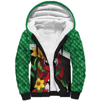Saint David's Day Personalized Sherpa Hoodie Green Welsh Dragon Daffodil Sheep Leak - Wonder Print Shop