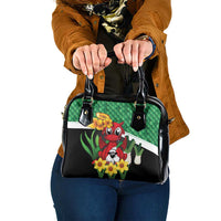 Saint David's Day Shoulder Handbag Green Welsh Dragon Daffodil Sheep Leak - Wonder Print Shop