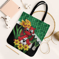 Saint David's Day Tote Bag Green Welsh Dragon Daffodil Sheep Leak - Wonder Print Shop
