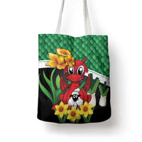 Saint David's Day Tote Bag Green Welsh Dragon Daffodil Sheep Leak - Wonder Print Shop