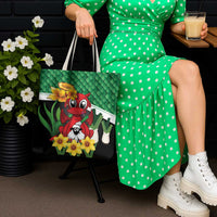 Saint David's Day Tote Bag Green Welsh Dragon Daffodil Sheep Leak - Wonder Print Shop