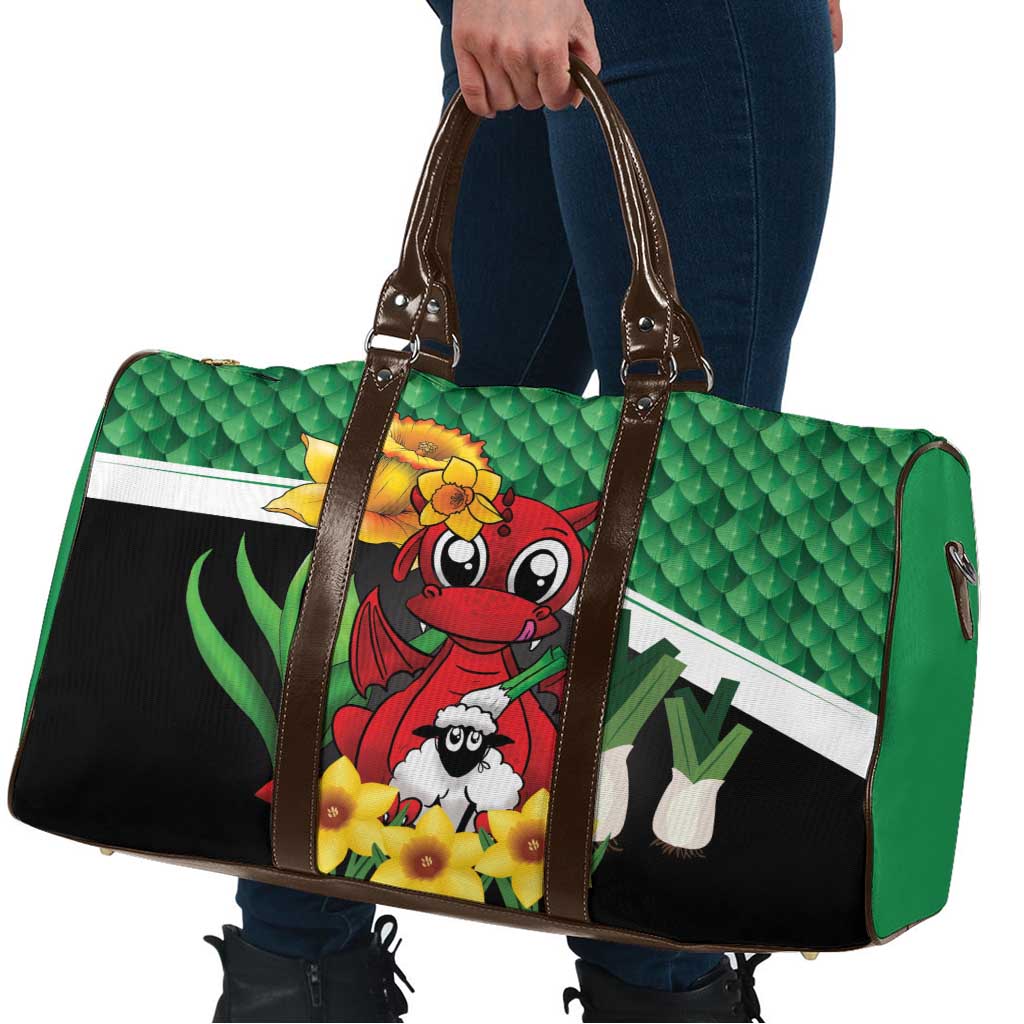 Saint David's Day Travel Bag Green Welsh Dragon Daffodil Sheep Leak - Wonder Print Shop