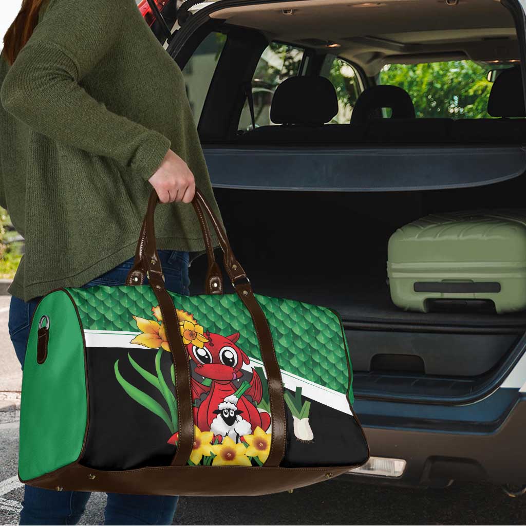 Saint David's Day Travel Bag Green Welsh Dragon Daffodil Sheep Leak - Wonder Print Shop