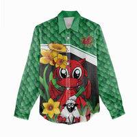 Saint David's Day Personalized Women Casual Shirt Green Welsh Dragon Daffodil Sheep Leak - Wonder Print Shop