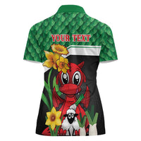Saint David's Day Personalized Women Polo Shirt Green Welsh Dragon Daffodil Sheep Leak - Wonder Print Shop
