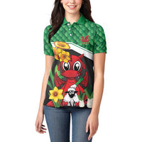 Saint David's Day Personalized Women Polo Shirt Green Welsh Dragon Daffodil Sheep Leak - Wonder Print Shop