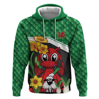 Saint David's Day Personalized Zip Hoodie Green Welsh Dragon Daffodil Sheep Leak - Wonder Print Shop