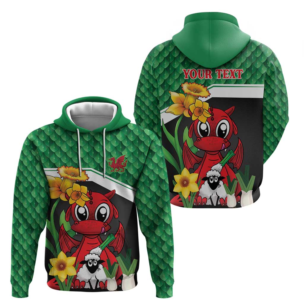 Saint David's Day Personalized Zip Hoodie Green Welsh Dragon Daffodil Sheep Leak - Wonder Print Shop
