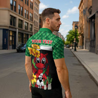 Saint David's Day Personalized Zipper Polo Shirt Green Welsh Dragon Daffodil Sheep Leak - Wonder Print Shop